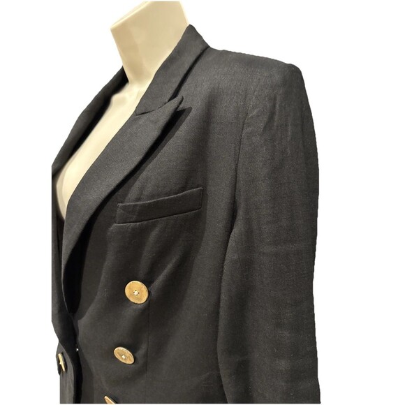 Veronica Beard Gaya Size 8 Linen Blend Dickey Jacket Blazer Black - Picture 8 of 15